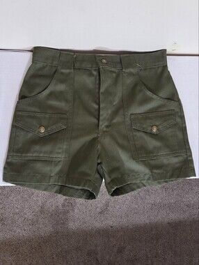 High-Rise Olive Green Official Boy SCOUT of America Cargo Bermuda Shorts